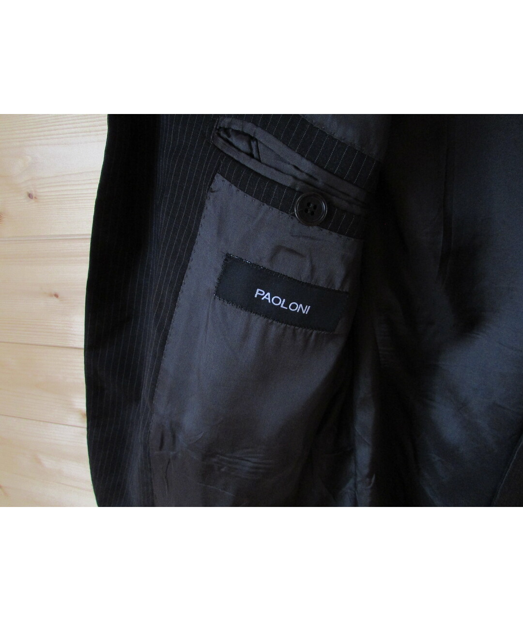 PAOLONI Черный шерстяной пиджак, фото 6