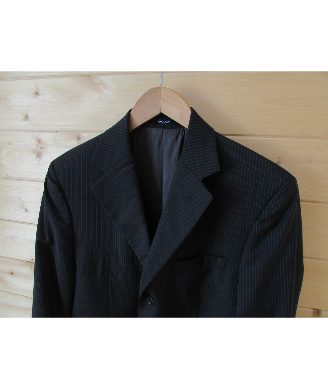 PAOLONI Черный шерстяной пиджак, фото 2