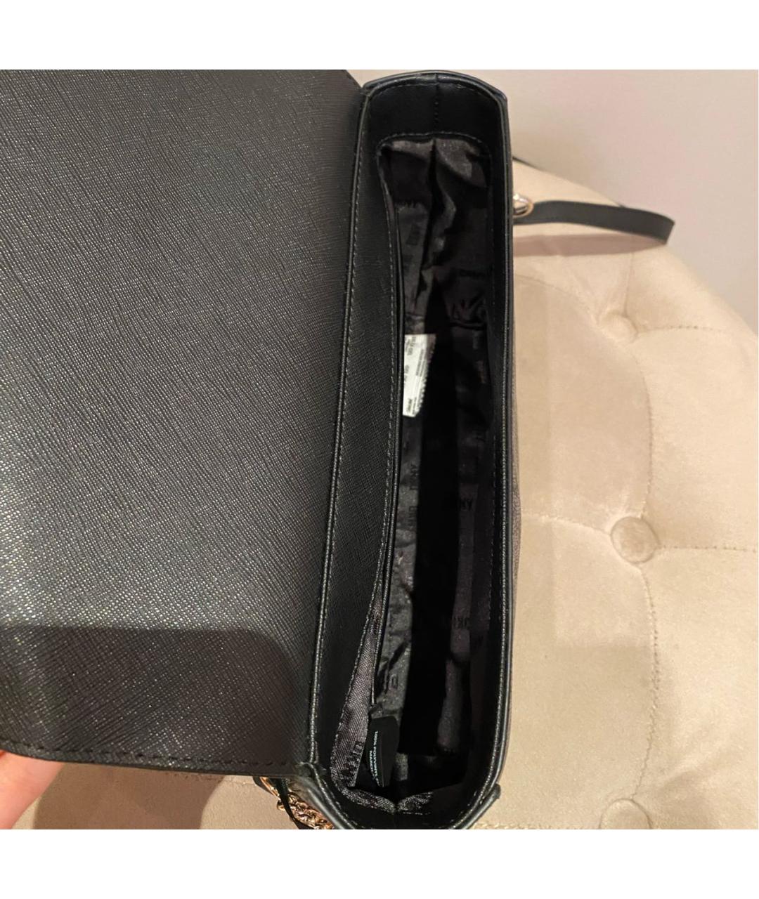 DKNY Черная сумка через плечо из искусственной кожи, фото 4