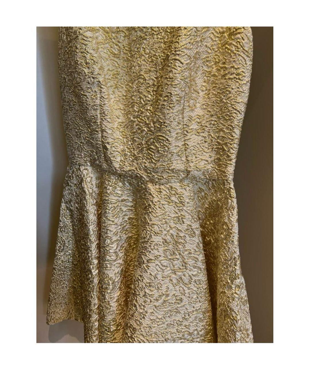 DOLCE&GABBANA Золотое полиэстеровое коктейльное платье, фото 4