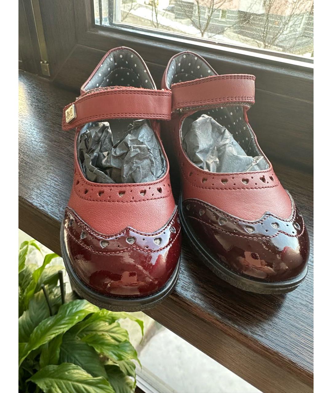 MONNALISA Бордовые кожаные туфли, фото 6