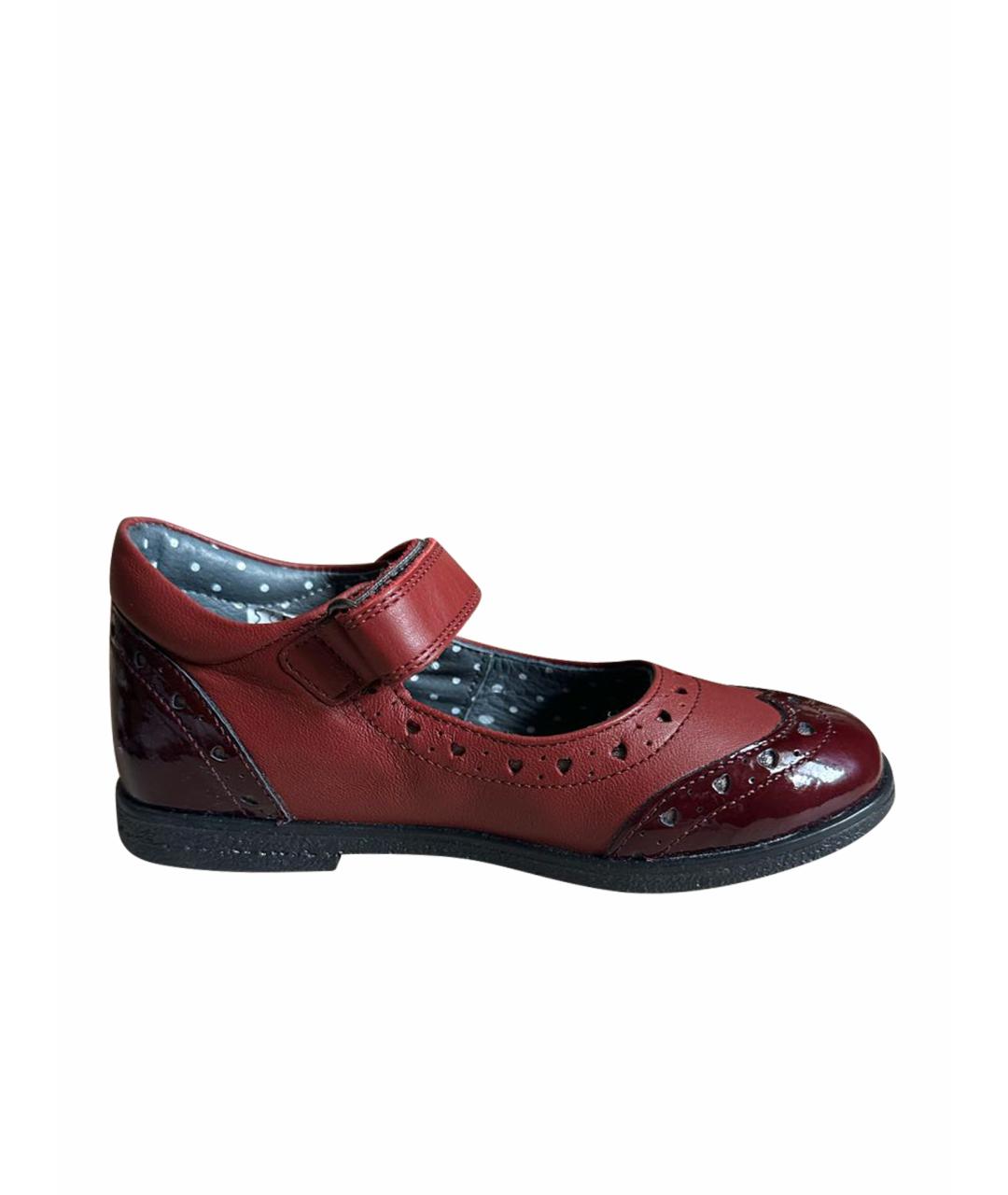 MONNALISA Бордовые кожаные туфли, фото 1