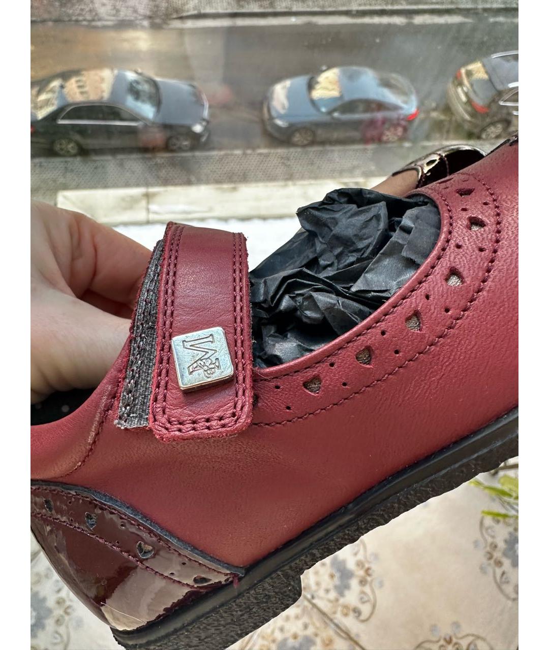 MONNALISA Бордовые кожаные туфли, фото 5