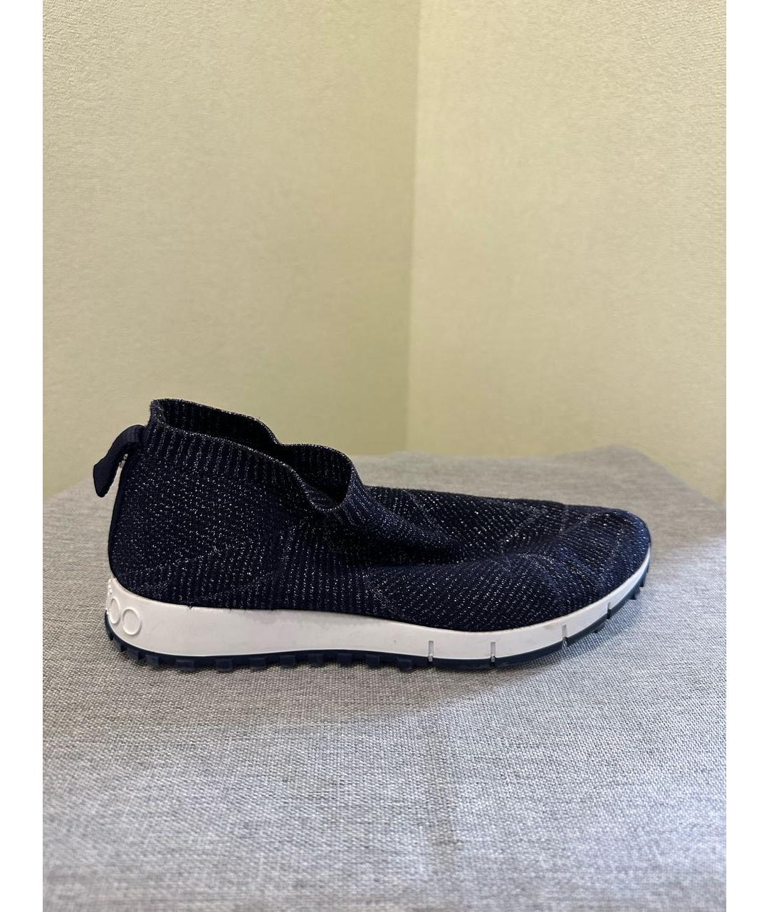 JIMMY CHOO Темно-синие текстильные кроссовки, фото 6