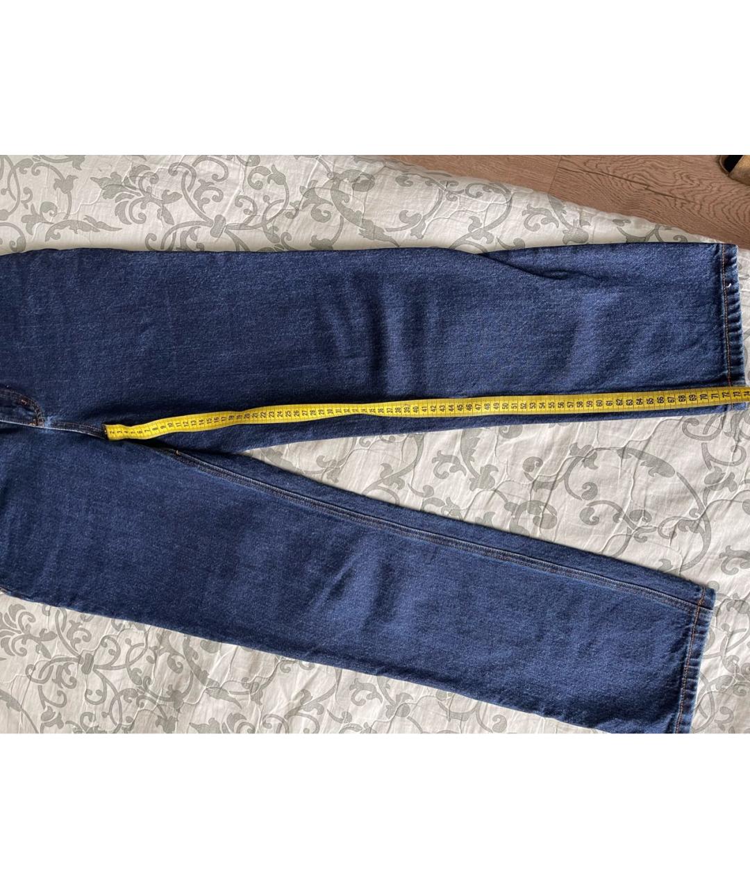 12 STOREEZ Синие хлопковые прямые джинсы, фото 4