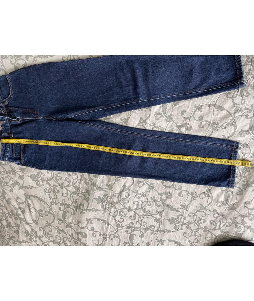 12 STOREEZ Синие хлопковые прямые джинсы, фото 3