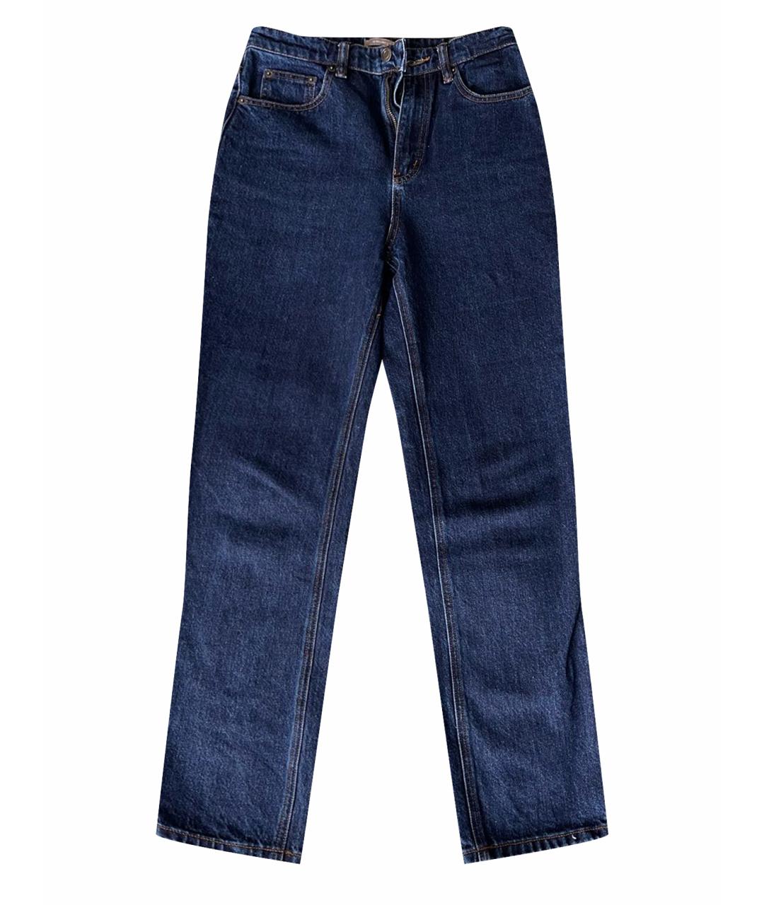 12 STOREEZ Синие хлопковые прямые джинсы, фото 1