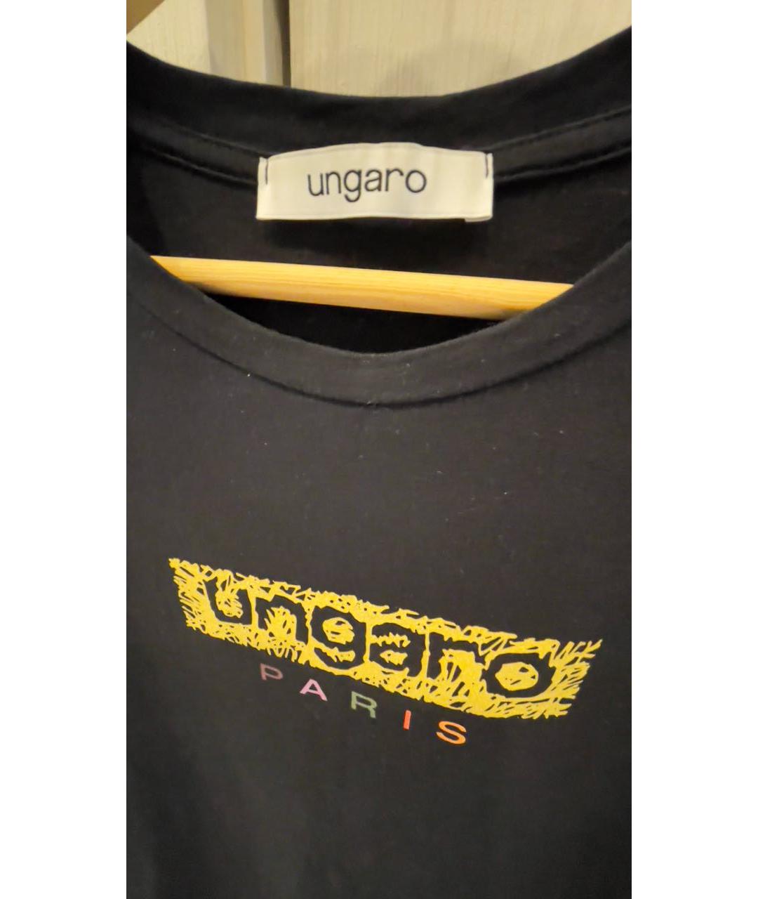 EMANUEL UNGARO Черная хлопковая футболка, фото 3