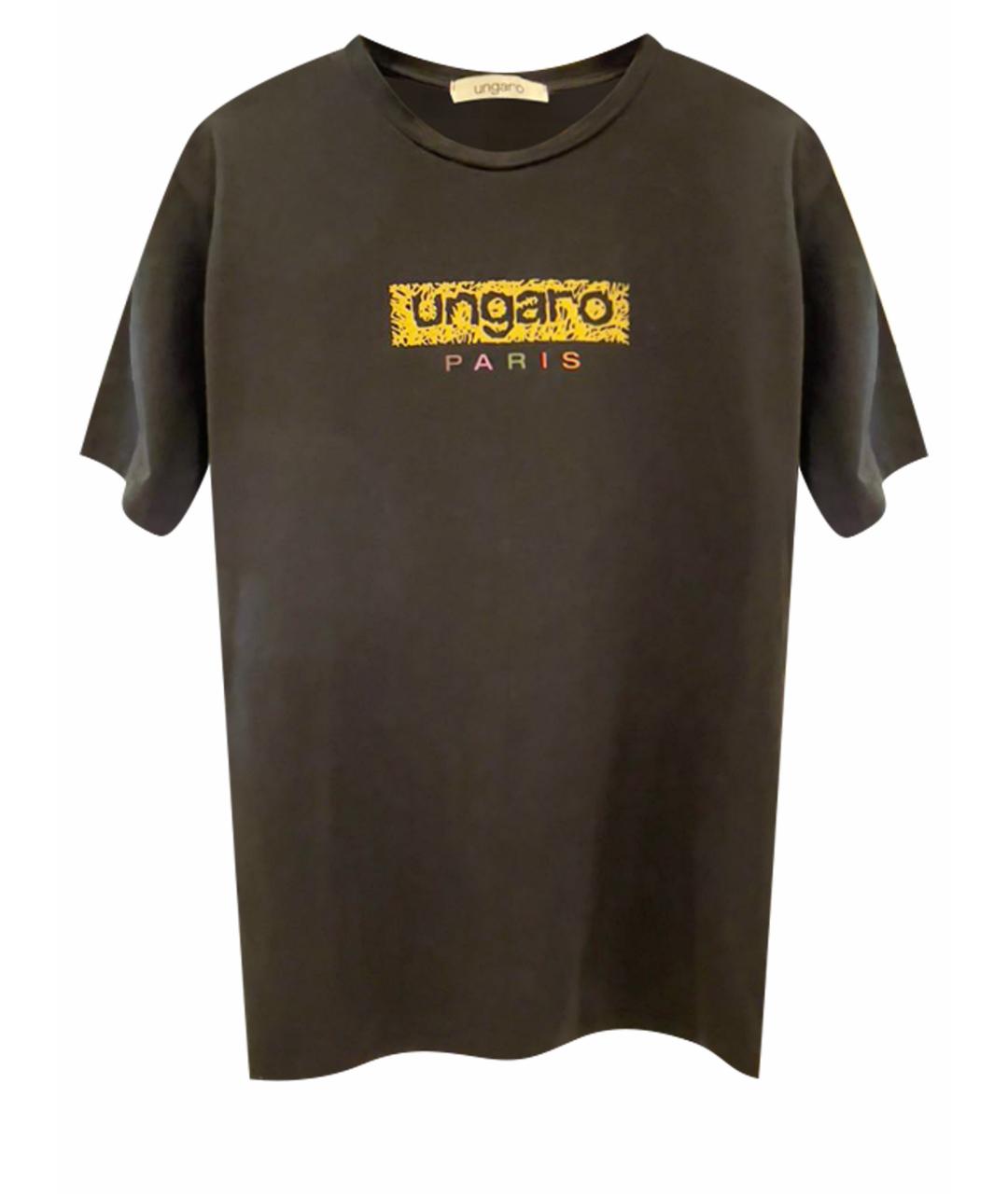 EMANUEL UNGARO Черная хлопковая футболка, фото 1
