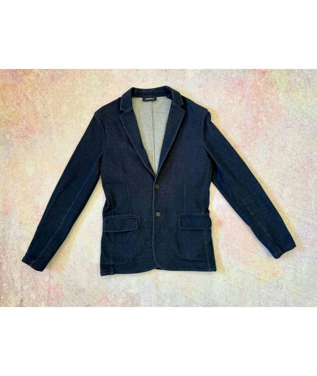 KARL LAGERFELD Темно-синий полиэстеровый жакет/пиджак, фото 8