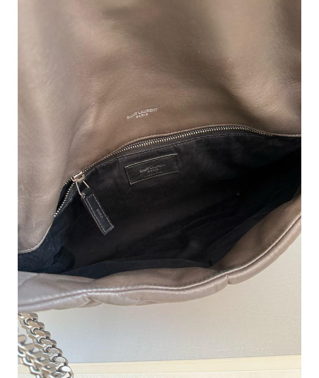 SAINT LAURENT Антрацитовая кожаная сумка через плечо, фото 4