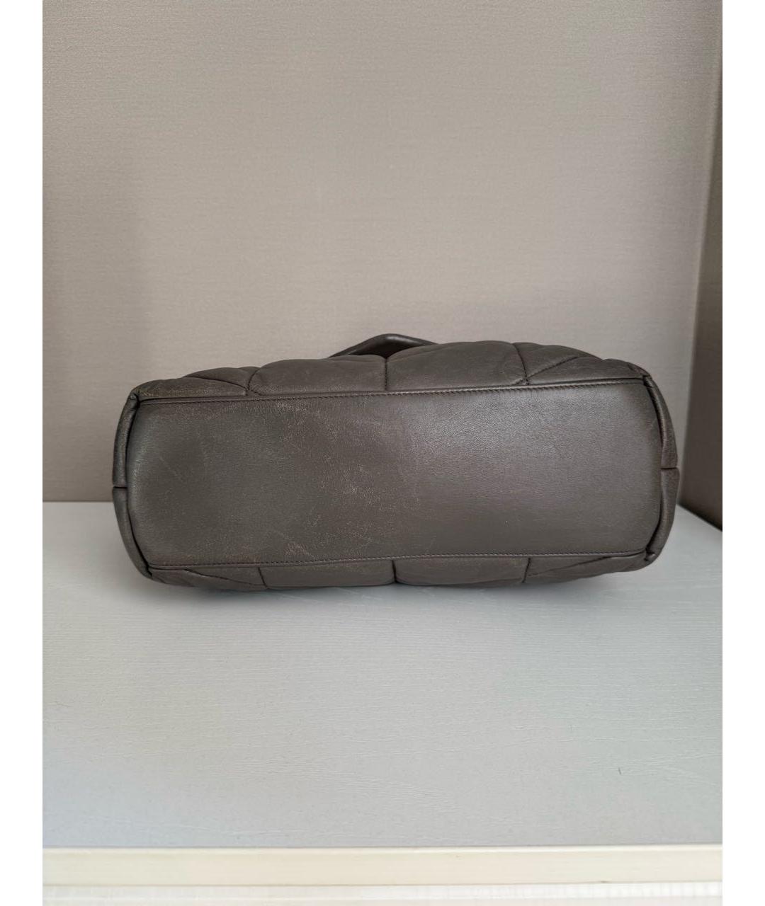 SAINT LAURENT Антрацитовая кожаная сумка через плечо, фото 3
