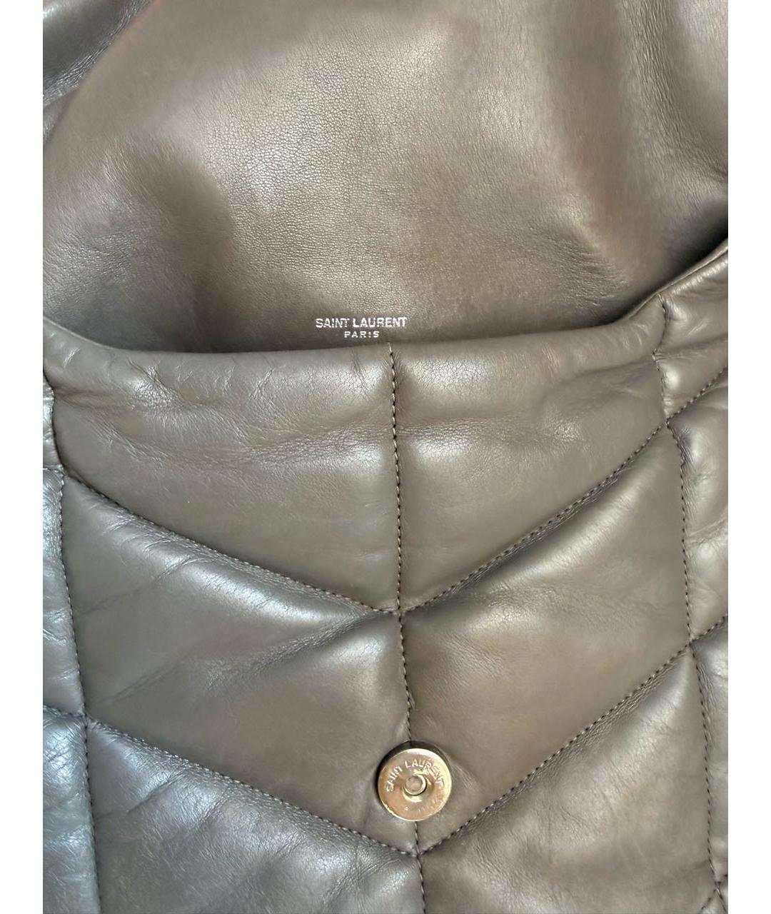 SAINT LAURENT Антрацитовая кожаная сумка через плечо, фото 6