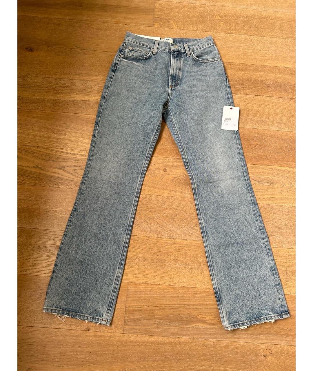 AGOLDE Голубые хлопковые прямые джинсы, фото 3