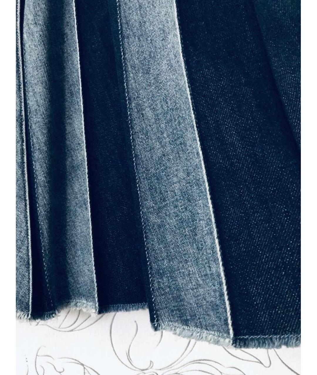 MAX&CO Темно-синяя хлопковая юбка миди, фото 5