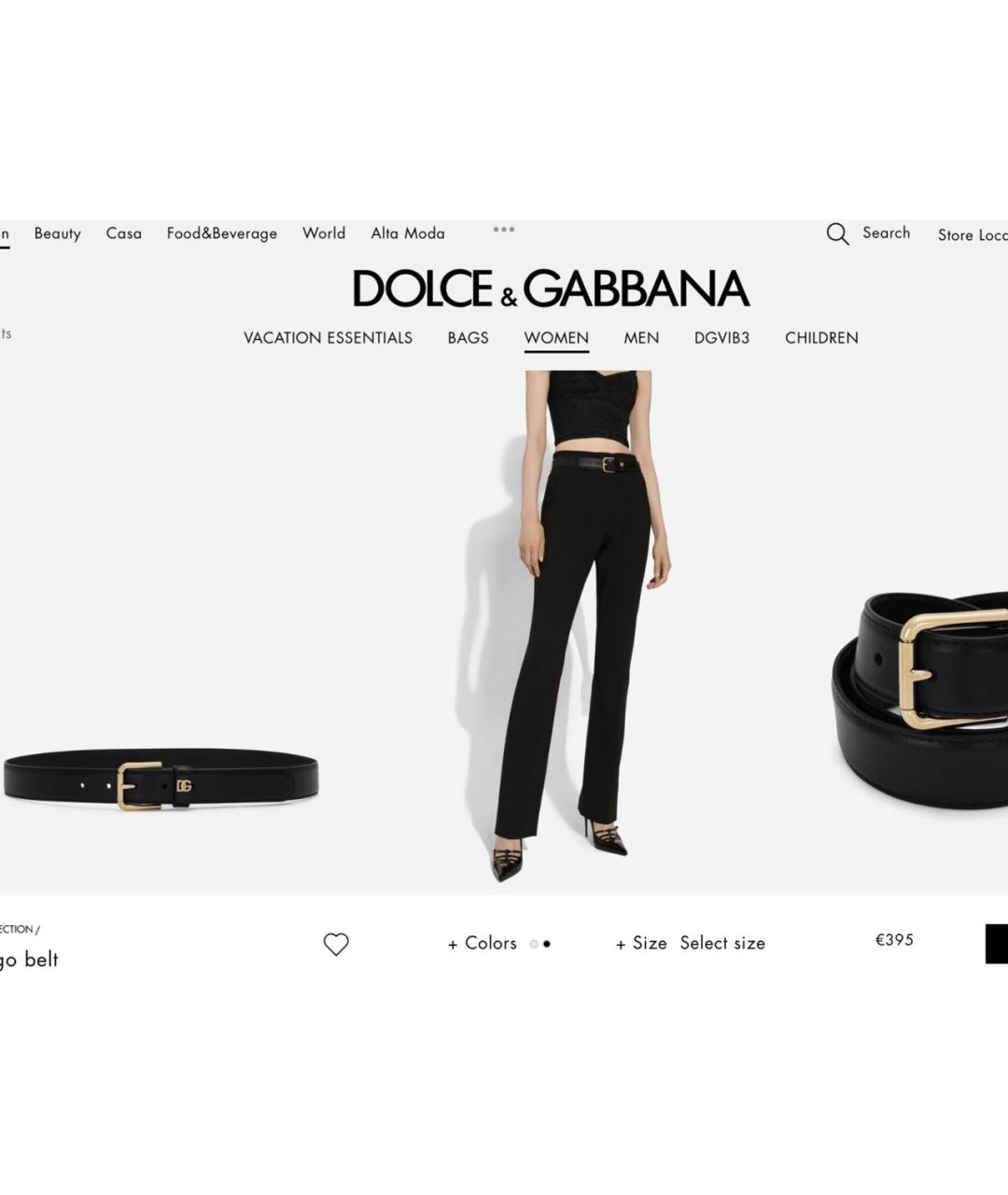 DOLCE&GABBANA Черный кожаный ремень, фото 7