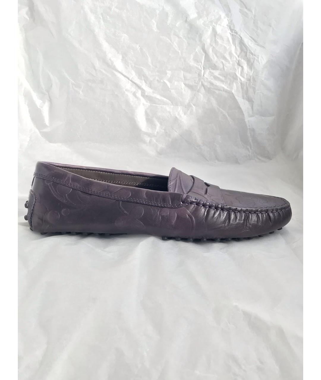 TOD'S Фиолетовые кожаные мокасины, фото 8