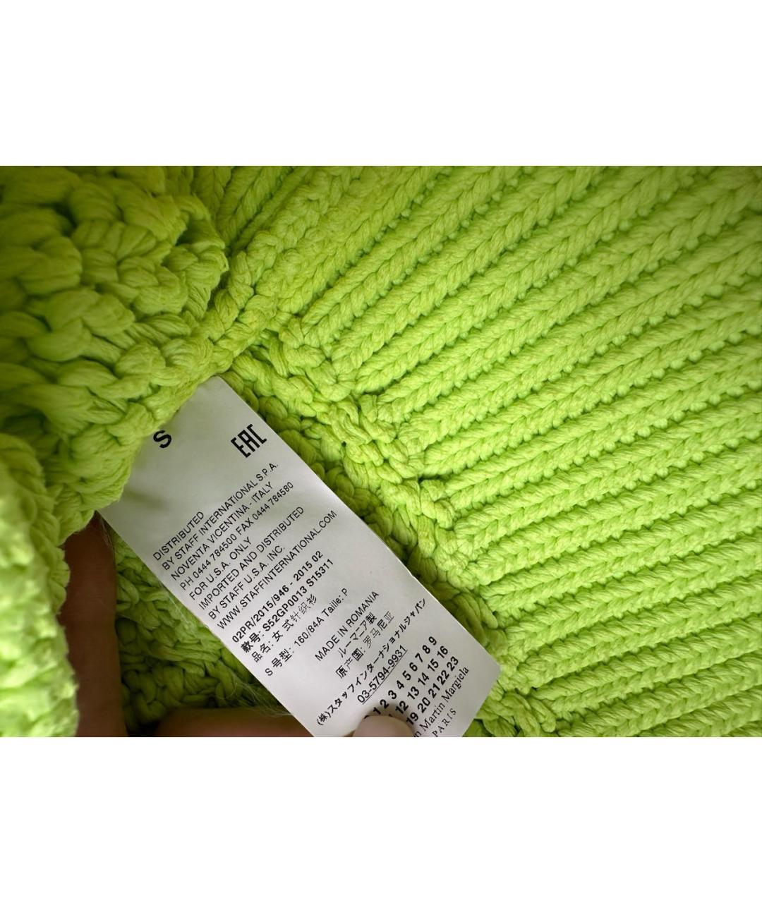 MM6 MAISON MARGIELA Салатовый хлопковый джемпер / свитер, фото 7