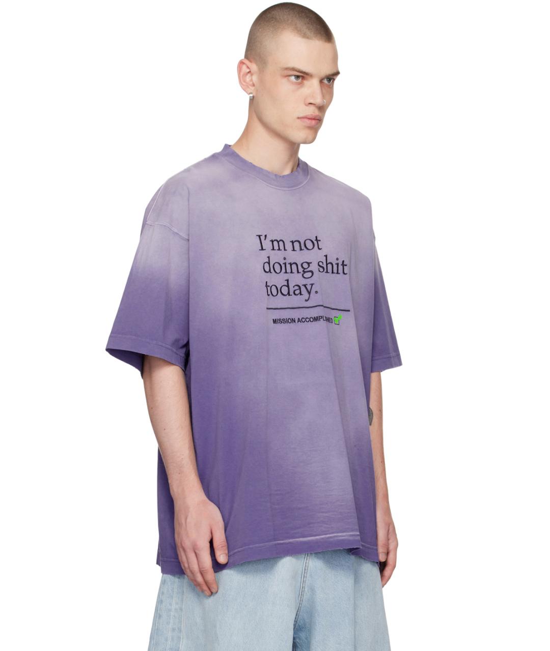 VETEMENTS Фиолетовая хлопковая футболка, фото 9