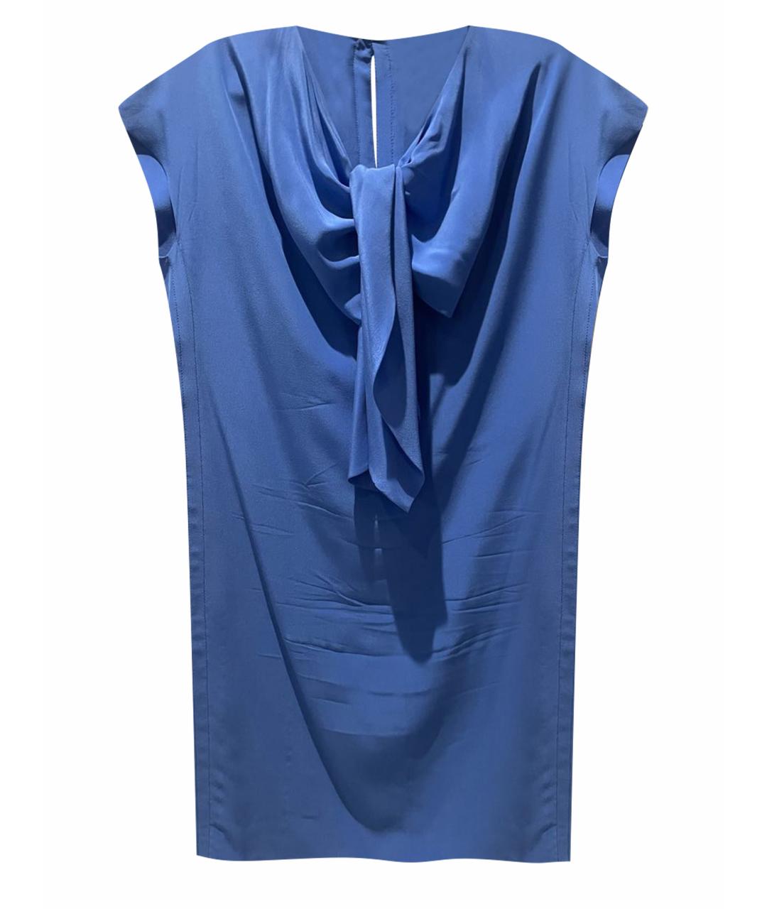 NINA RICCI Голубое шелковое коктейльное платье, фото 1