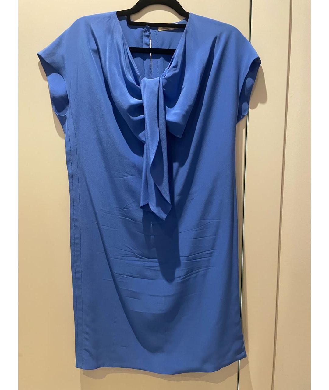 NINA RICCI Голубое шелковое коктейльное платье, фото 5