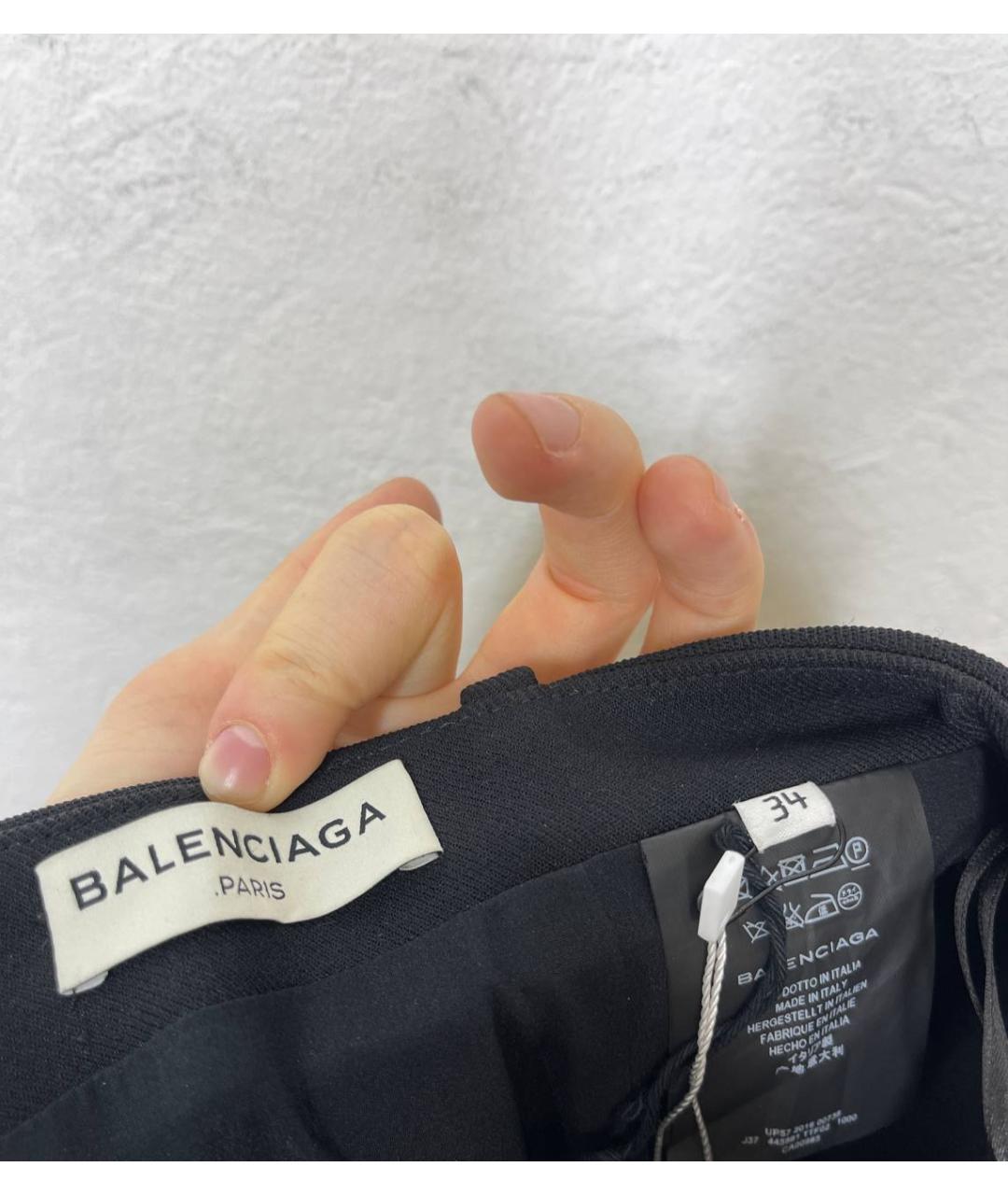 BALENCIAGA Черная вискозная юбка миди, фото 3