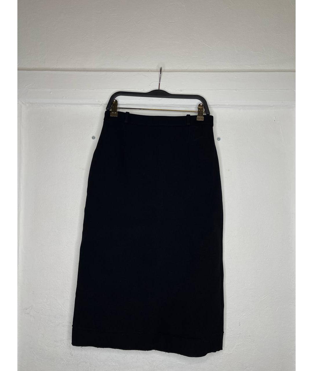 BALENCIAGA Черная вискозная юбка миди, фото 2