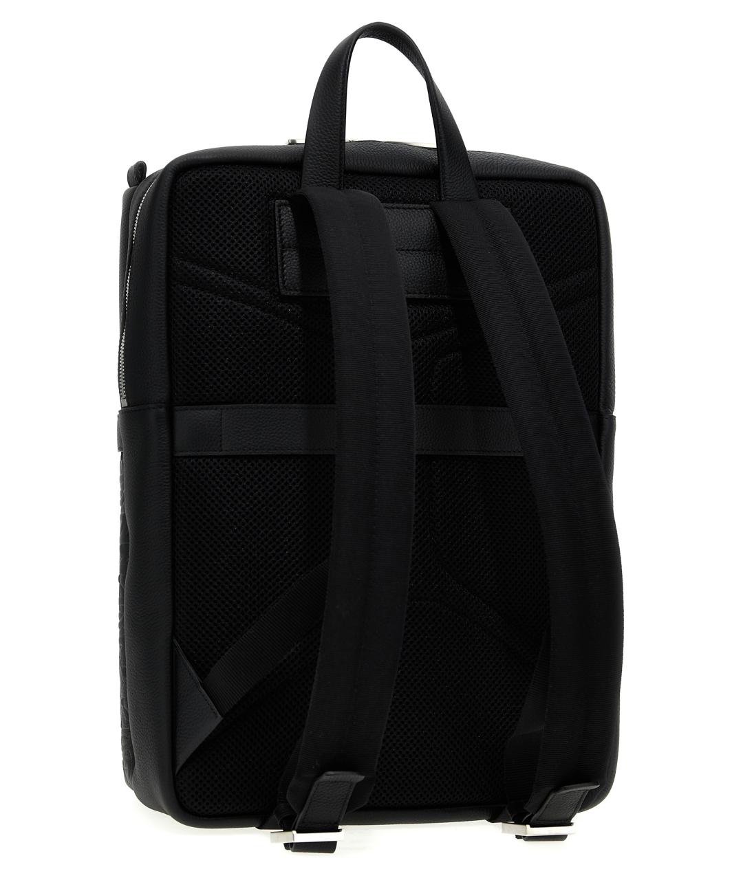SALVATORE FERRAGAMO Черный кожаный рюкзак, фото 2