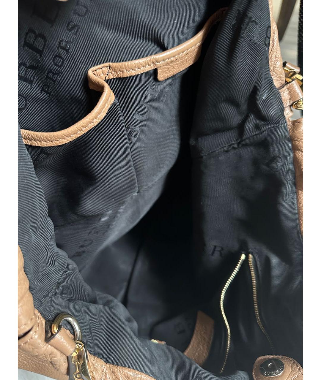 BURBERRY Коричневая кожаная сумка тоут, фото 6