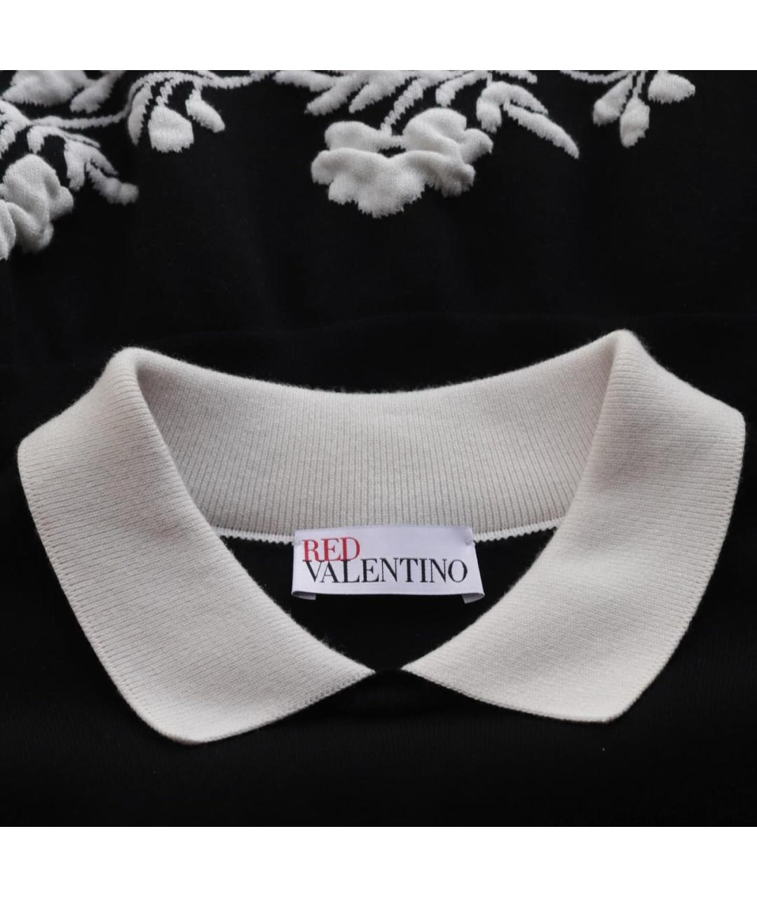 RED VALENTINO Черное вискозное повседневное платье, фото 3