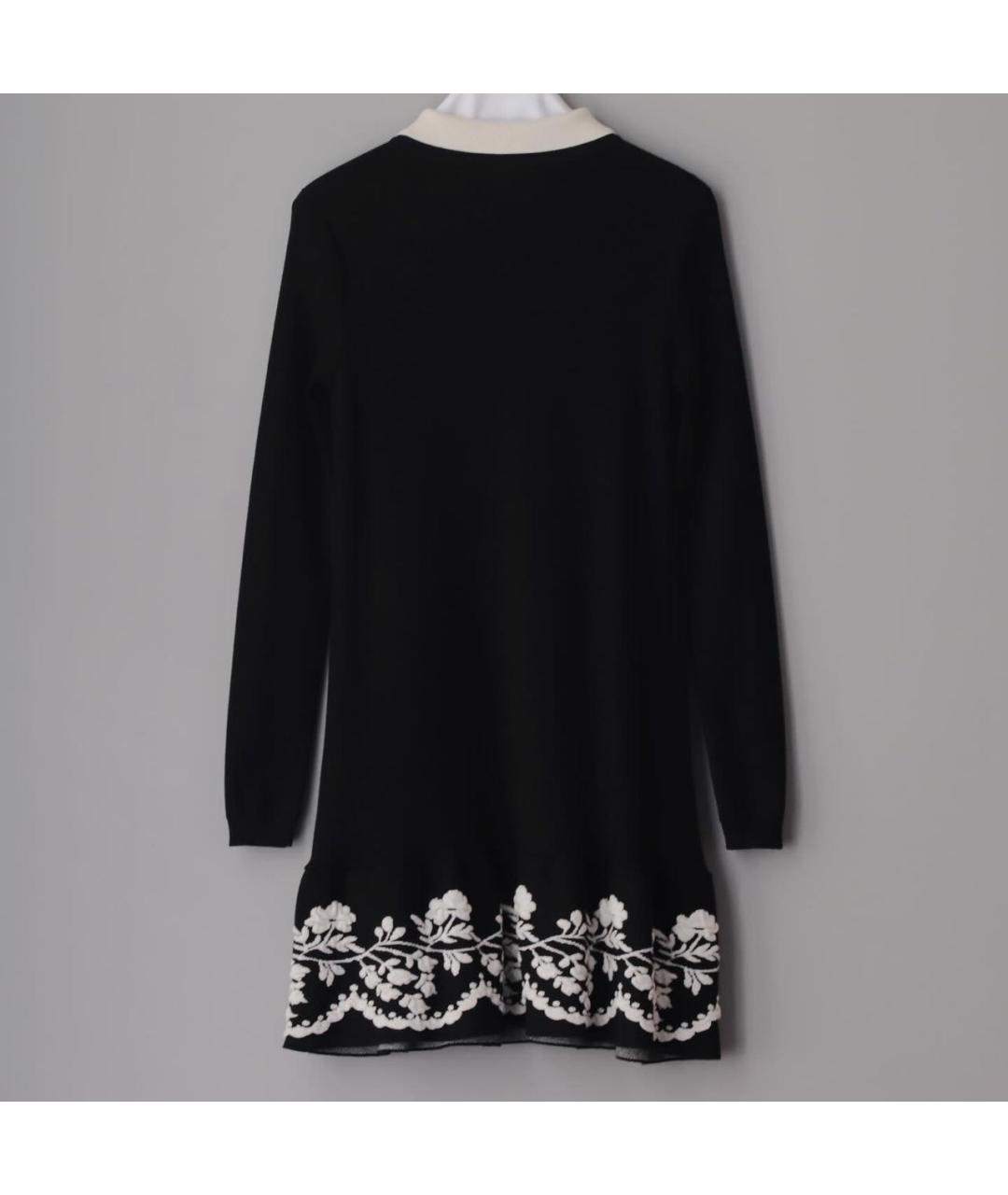 RED VALENTINO Черное вискозное повседневное платье, фото 2
