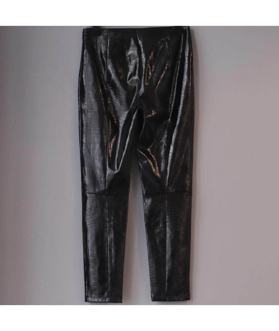 PINKO Черные полиэстеровые брюки узкие, фото 2