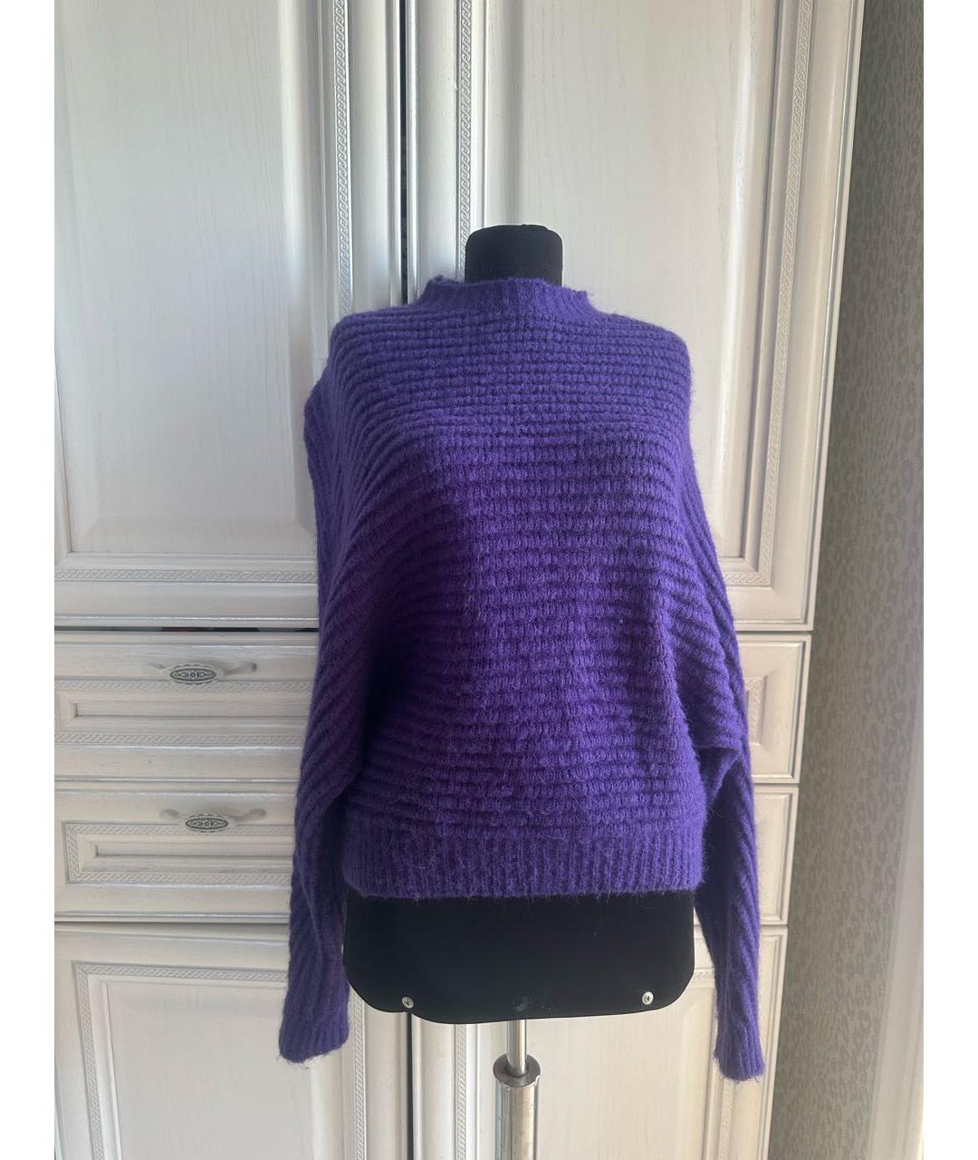 MAJE Фиолетовый шерстяной джемпер / свитер, фото 8