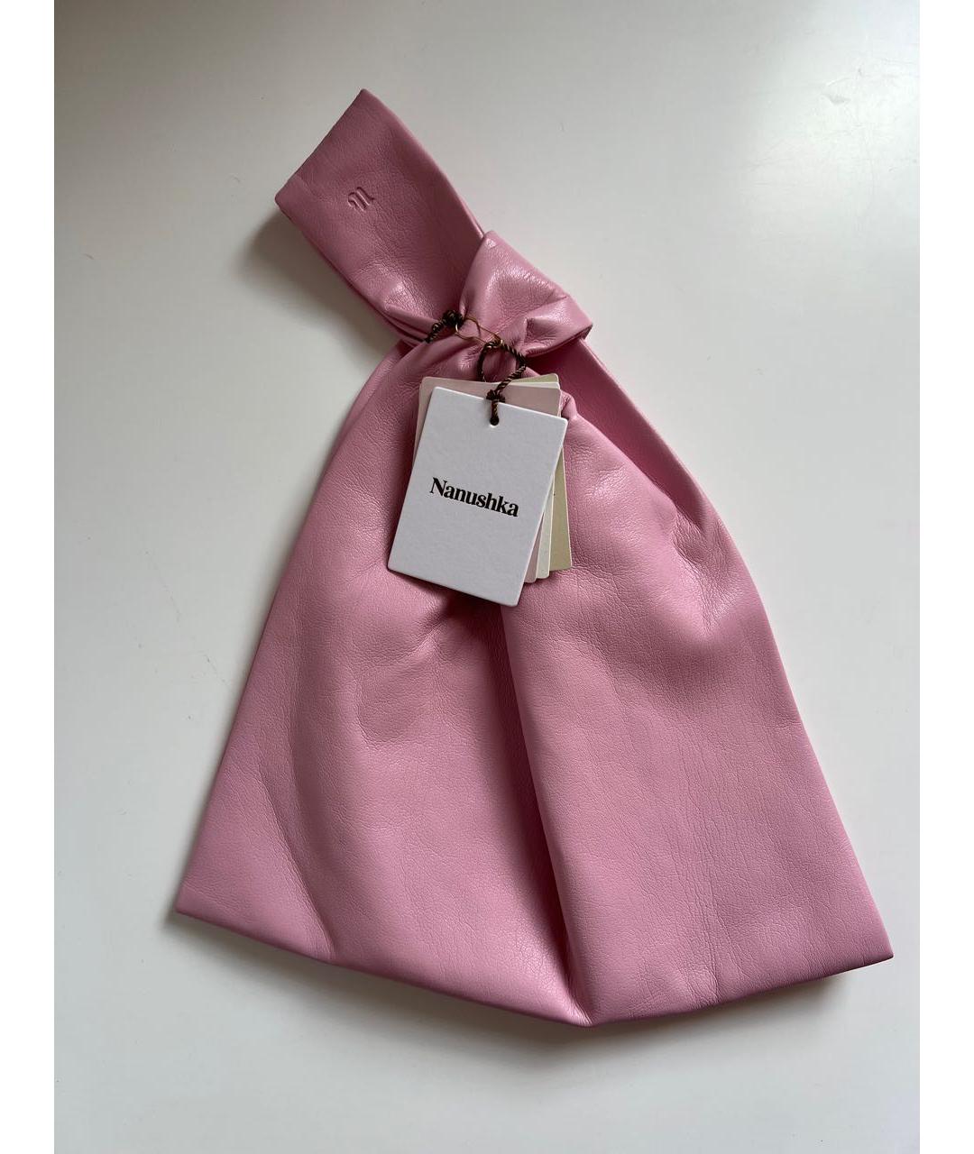 NANUSHKA Розовая сумка с короткими ручками из искусственной кожи, фото 5
