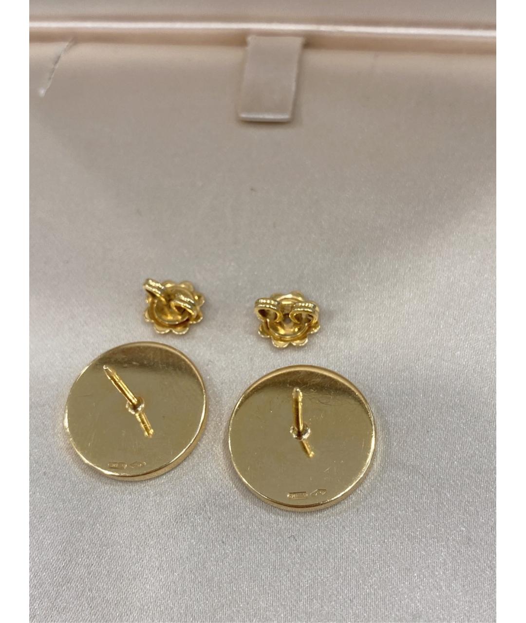 BVLGARI Синие серьги из желтого золота, фото 5