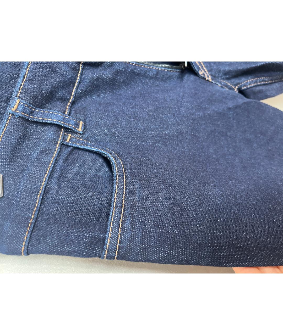 PRADA Темно-синие хлопковые джинсы слим, фото 4