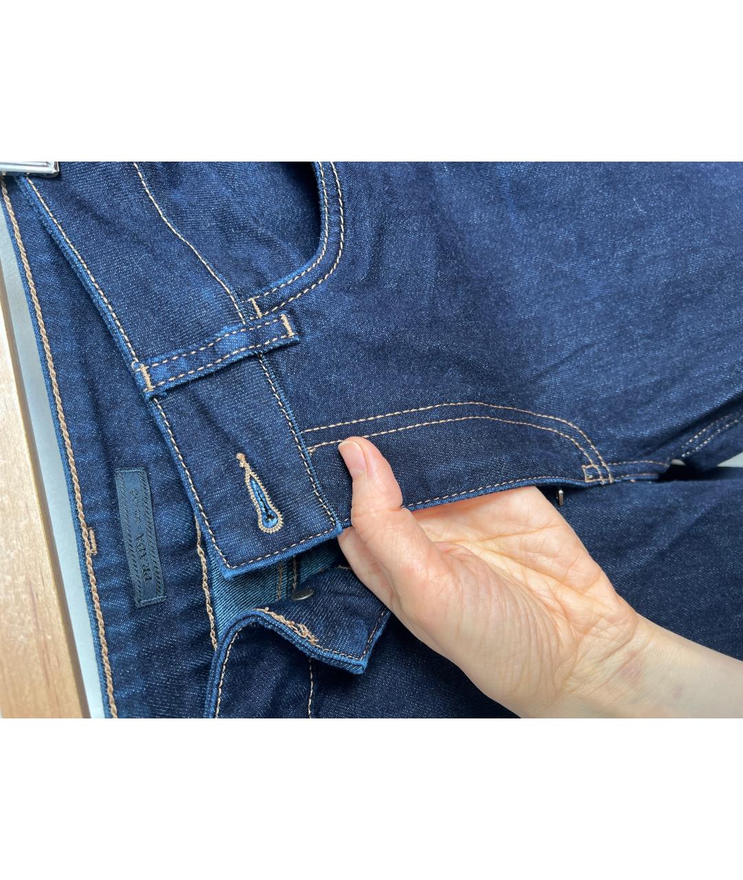PRADA Темно-синие хлопковые джинсы слим, фото 5