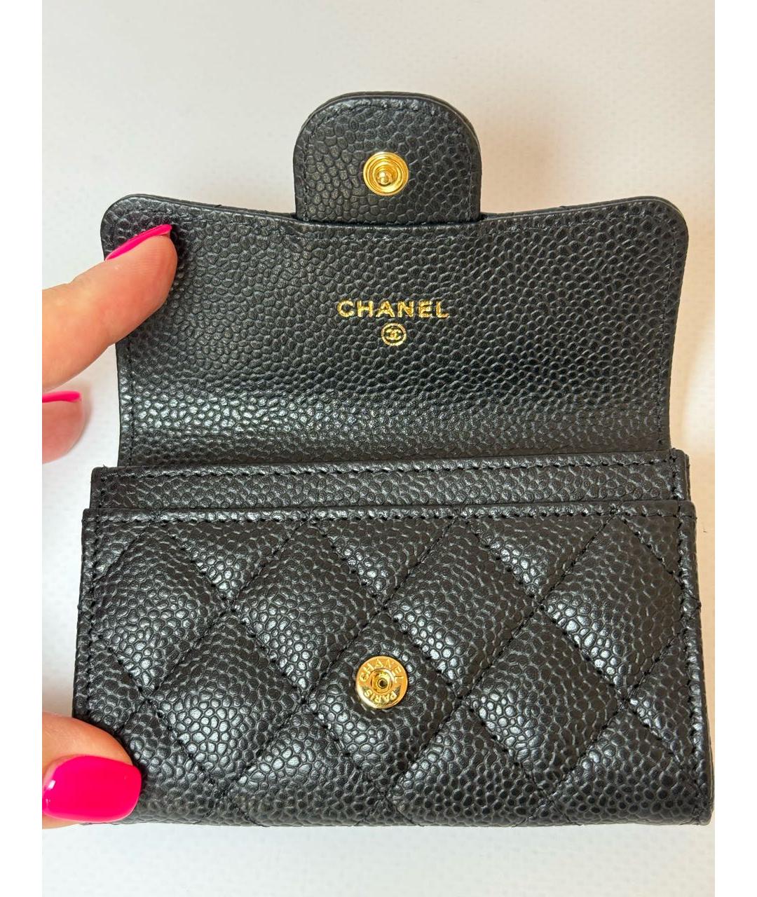 CHANEL PRE-OWNED Черный кожаный кошелек, фото 6