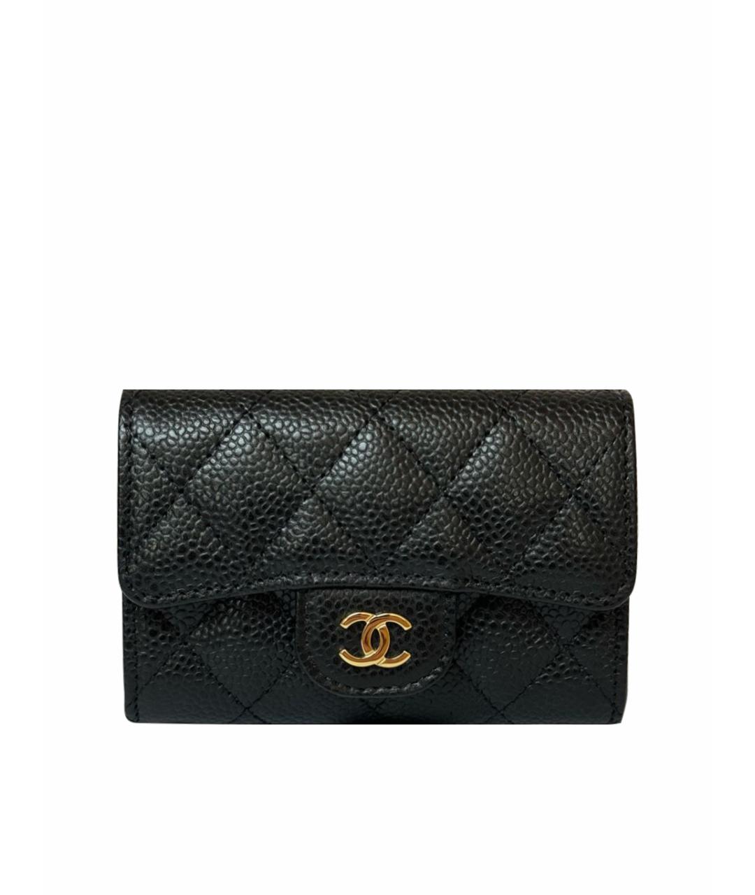 CHANEL PRE-OWNED Черный кожаный кошелек, фото 1