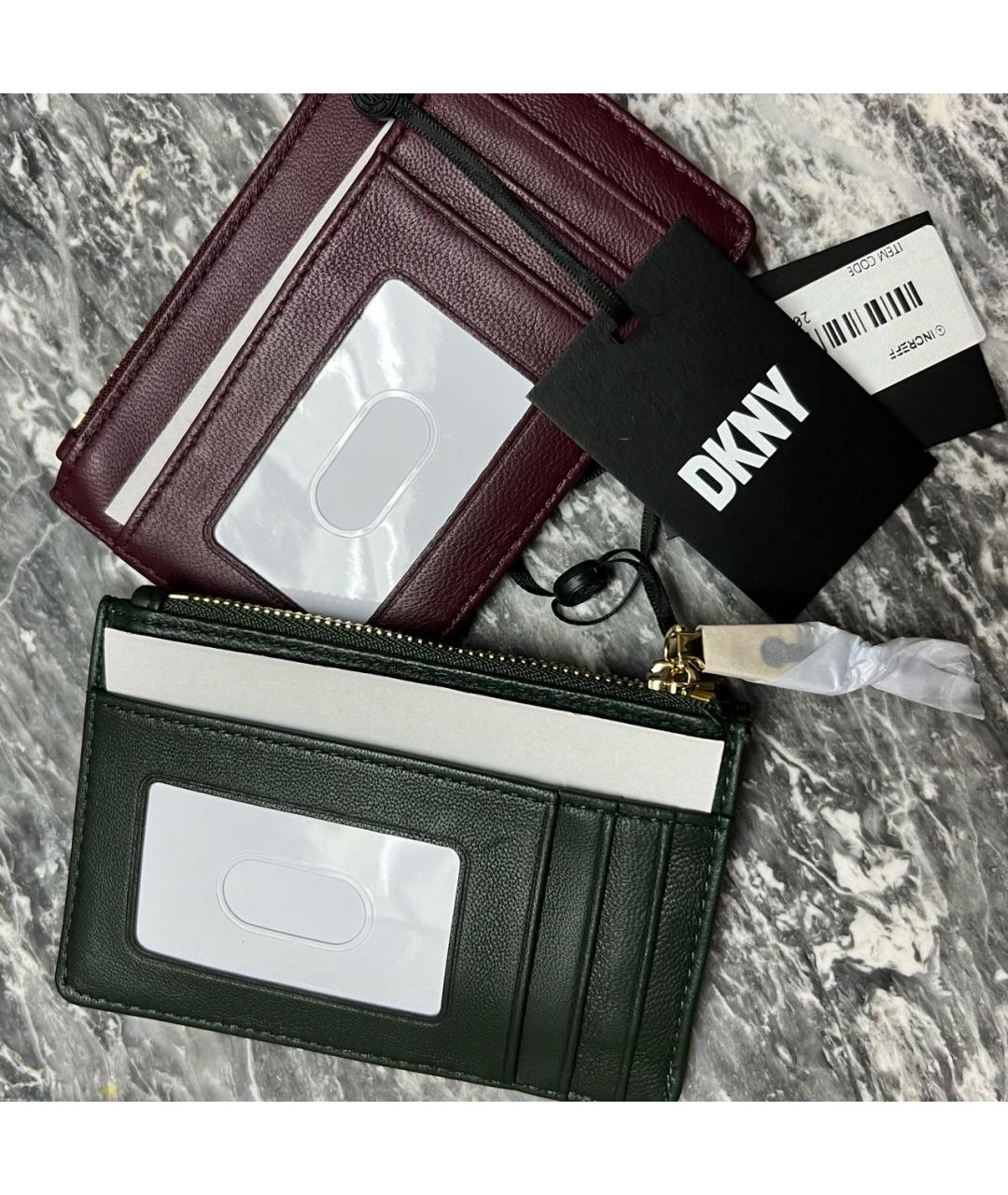 DKNY Зеленый кожаный кошелек, фото 6