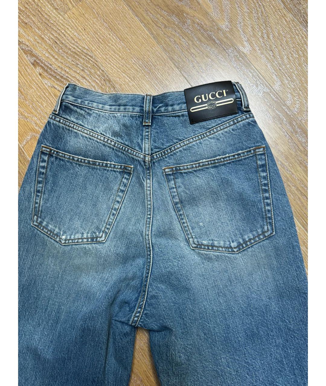 GUCCI Голубые прямые джинсы, фото 6