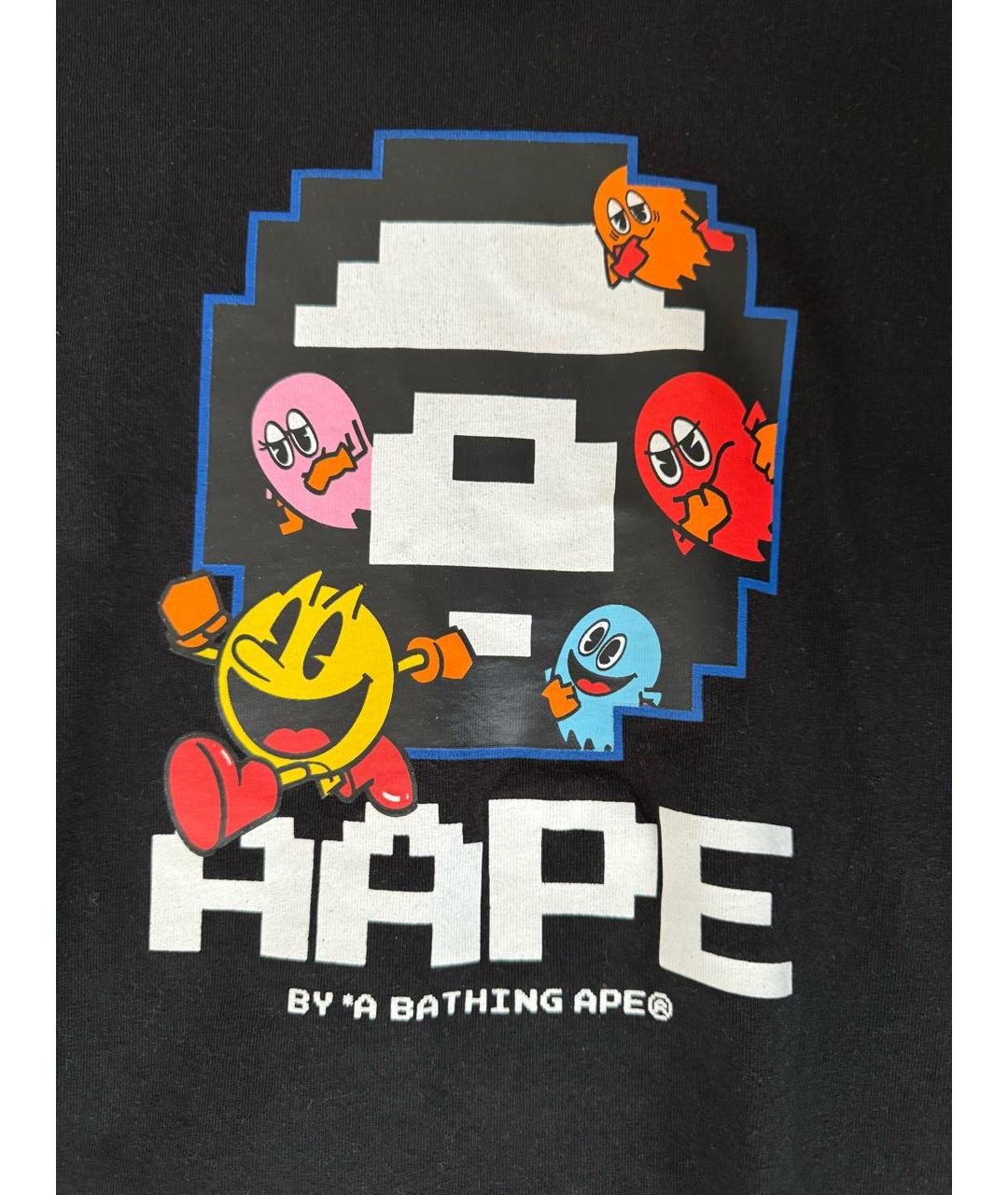 A BATHING APE Черная хлопковая футболка, фото 3