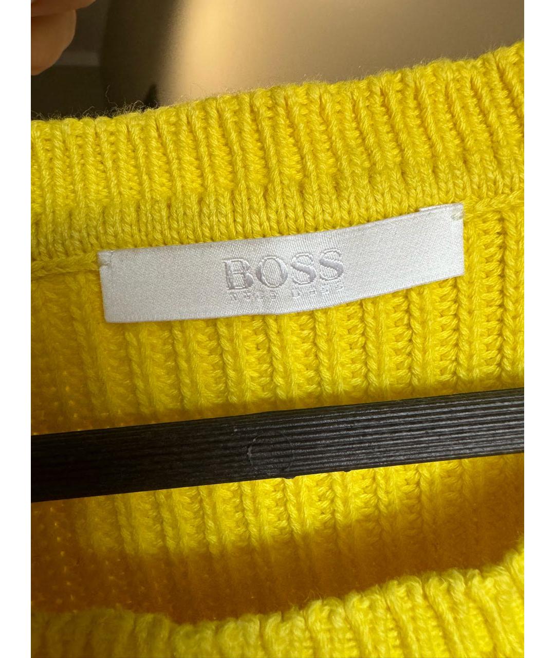 HUGO BOSS Желтый шелковый джемпер / свитер, фото 3