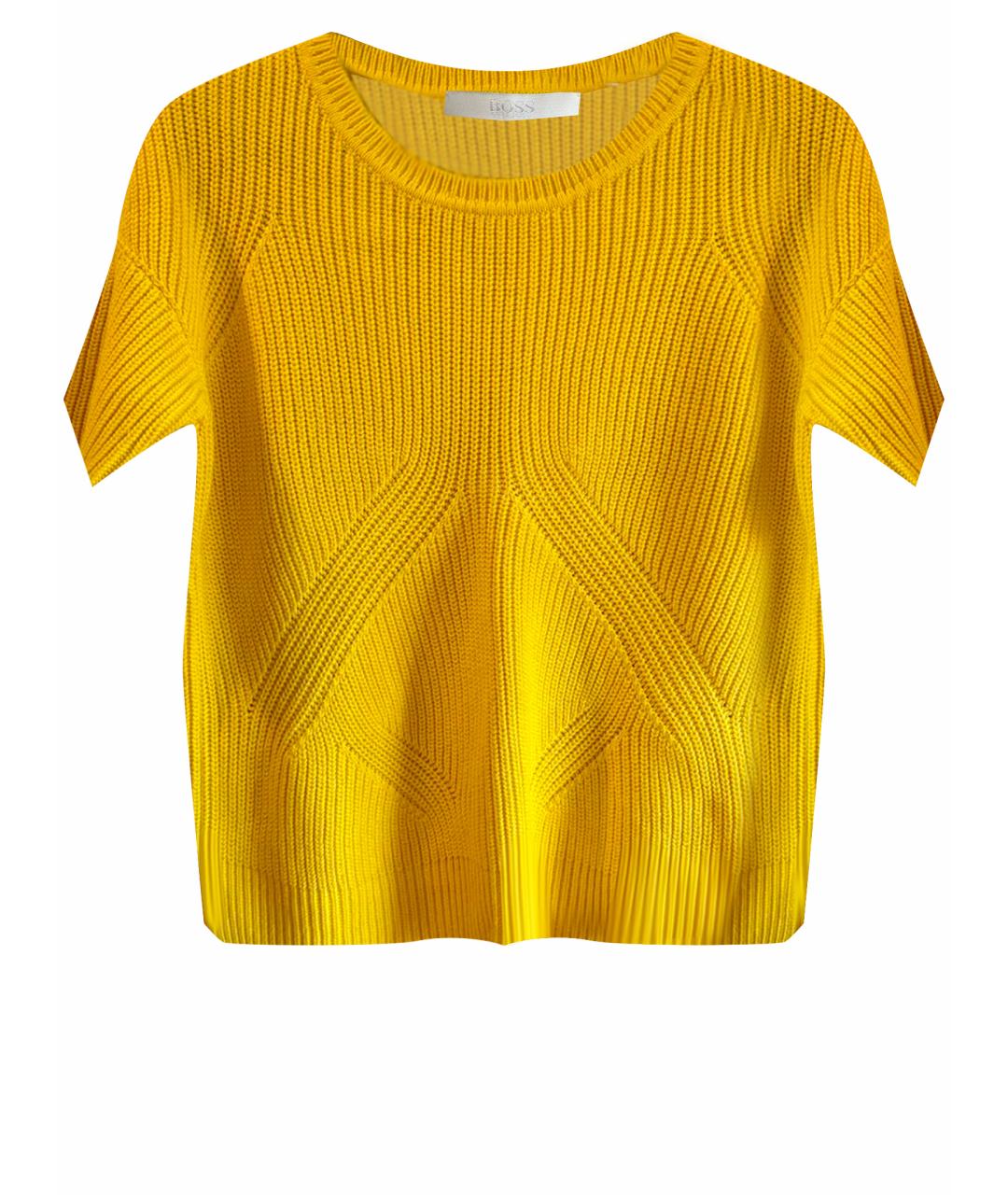HUGO BOSS Желтый шелковый джемпер / свитер, фото 1