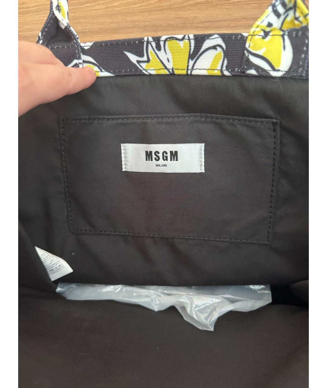 MSGM Черная тканевая сумка тоут, фото 5
