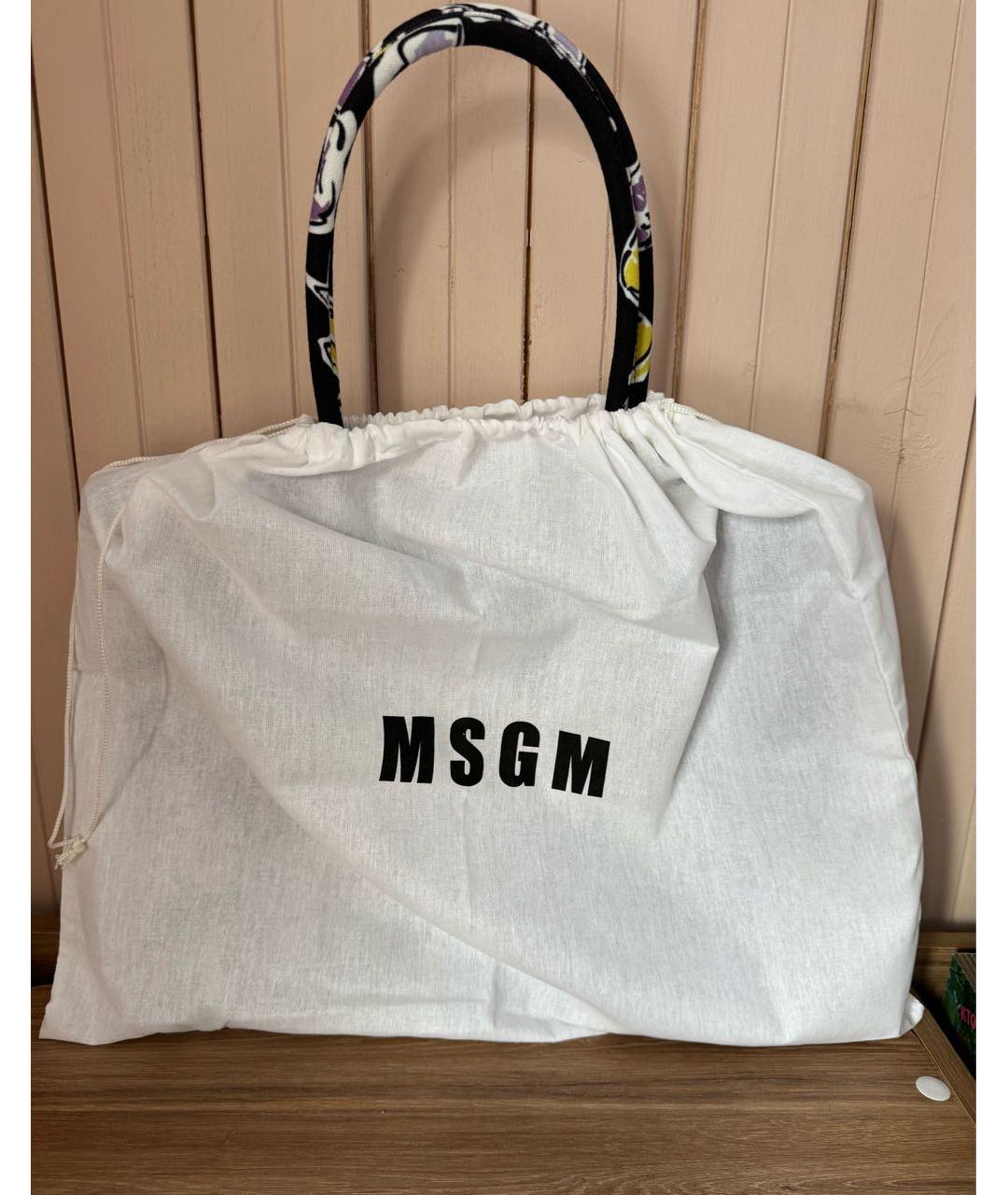 MSGM Черная тканевая сумка тоут, фото 7