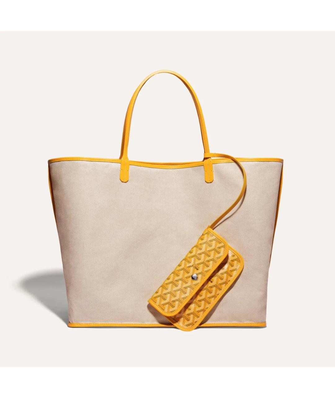 GOYARD Желтая кожаная сумка на плечо, фото 3