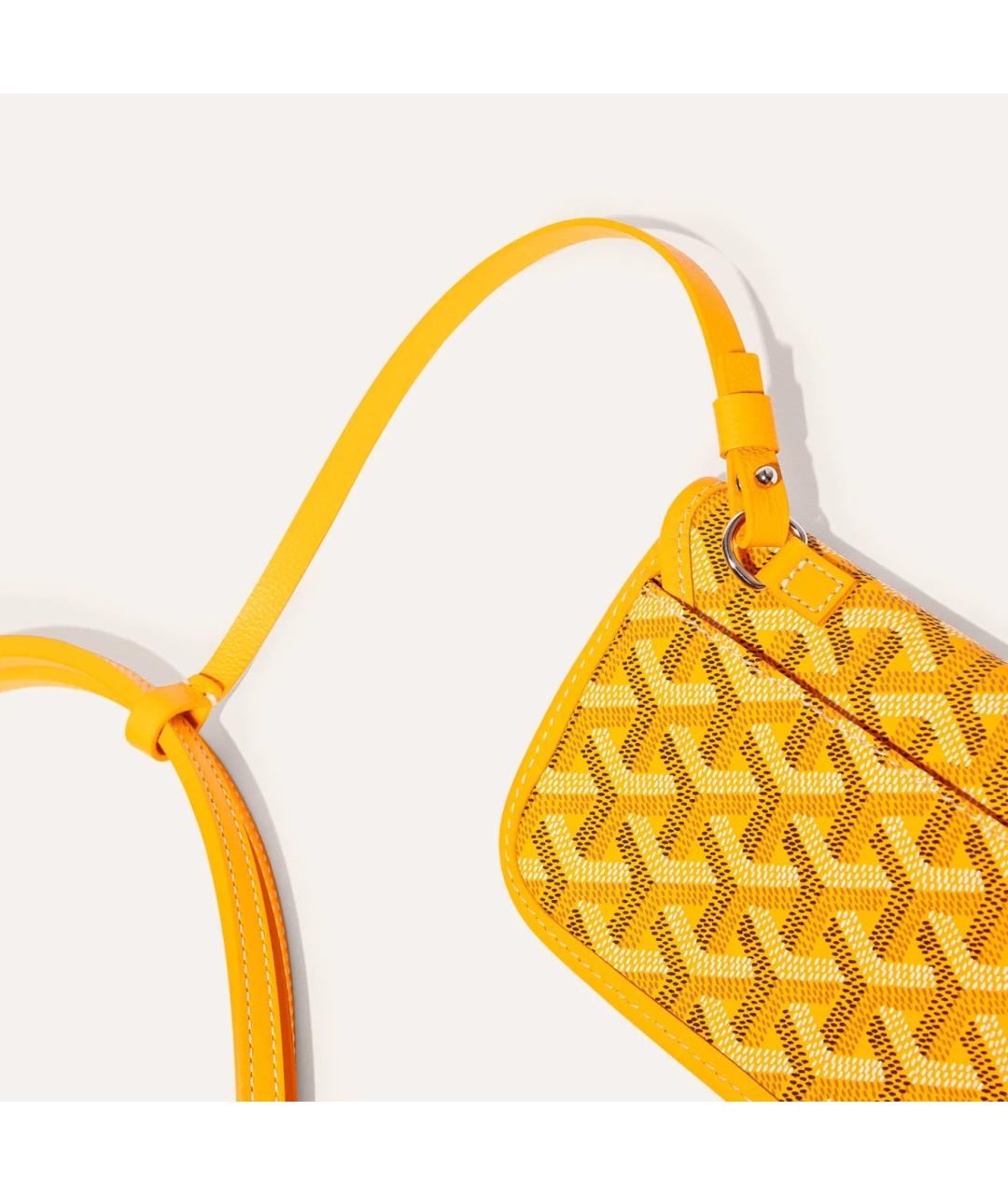 GOYARD Желтая кожаная сумка на плечо, фото 5