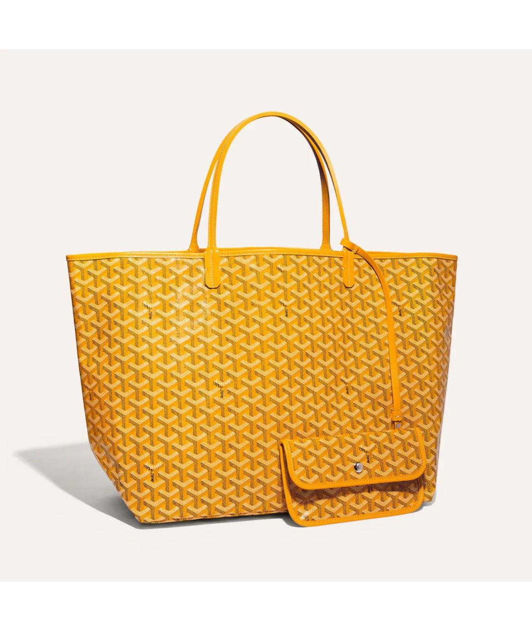 GOYARD Желтая кожаная сумка на плечо, фото 6