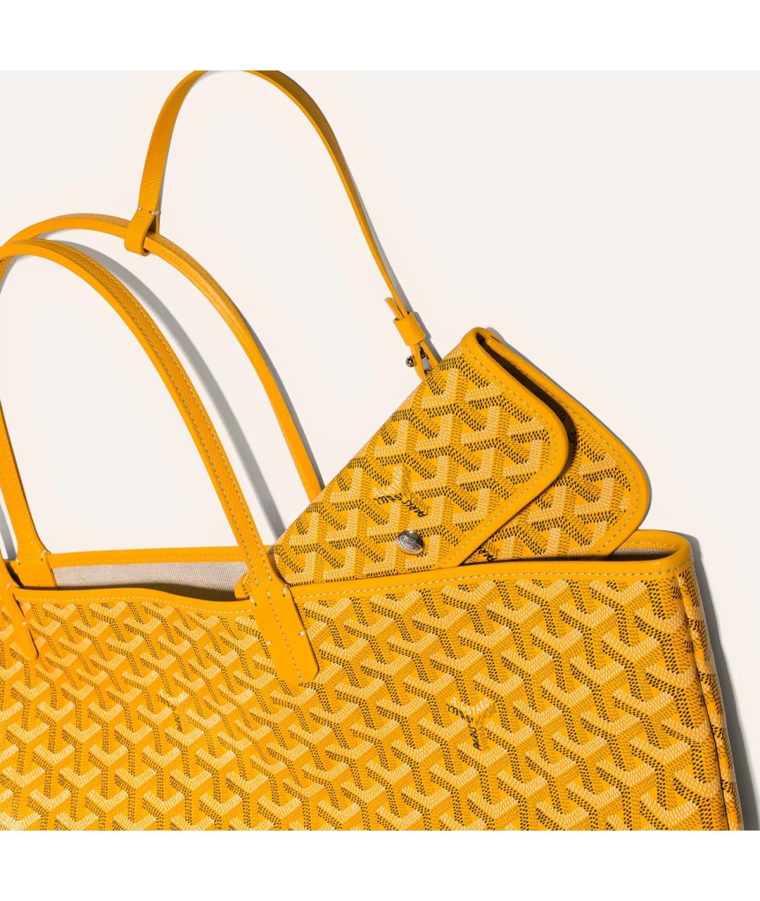 GOYARD Желтая кожаная сумка на плечо, фото 4